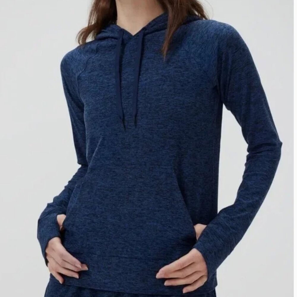 Outdoor Voices Women's Cloudknit Hoodie Navy Blue Medium‎